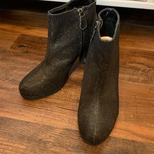 Baebi ankle glitter black boots small heel 8